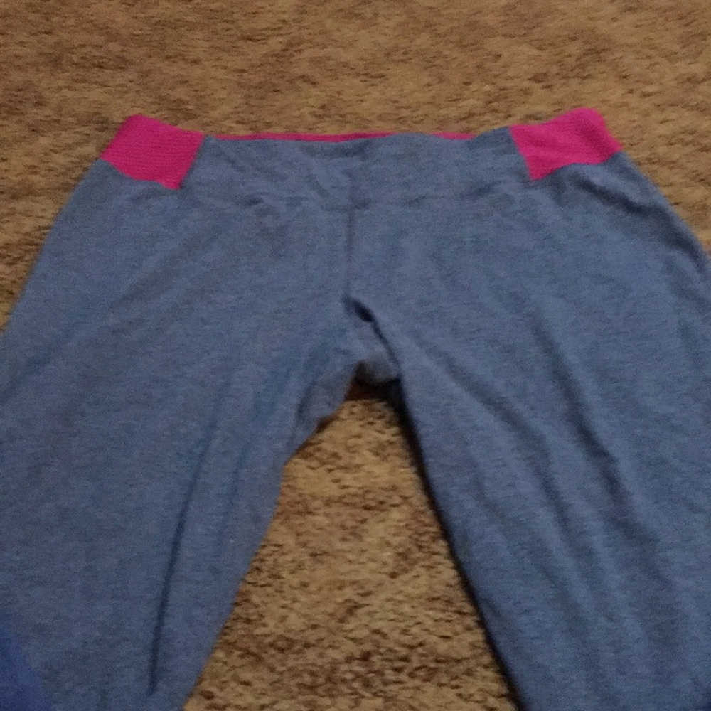 Danskin pink and gray athletic capris